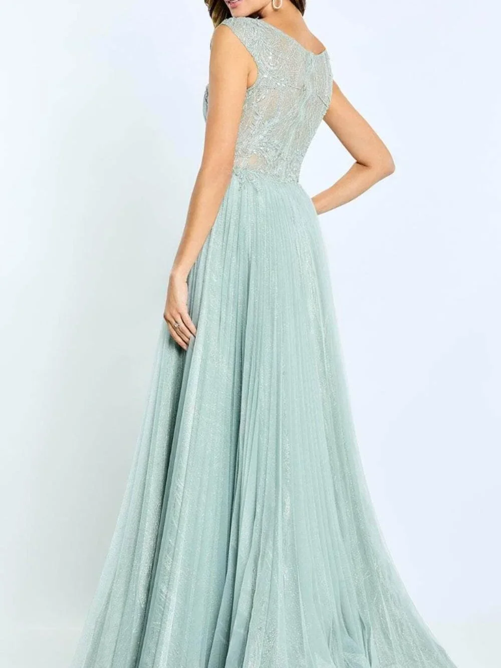 NWT Montage by Mon Cheri M515 Pleated Mother of the Bride Dress Seamist size 10 - Picture 4 of 8